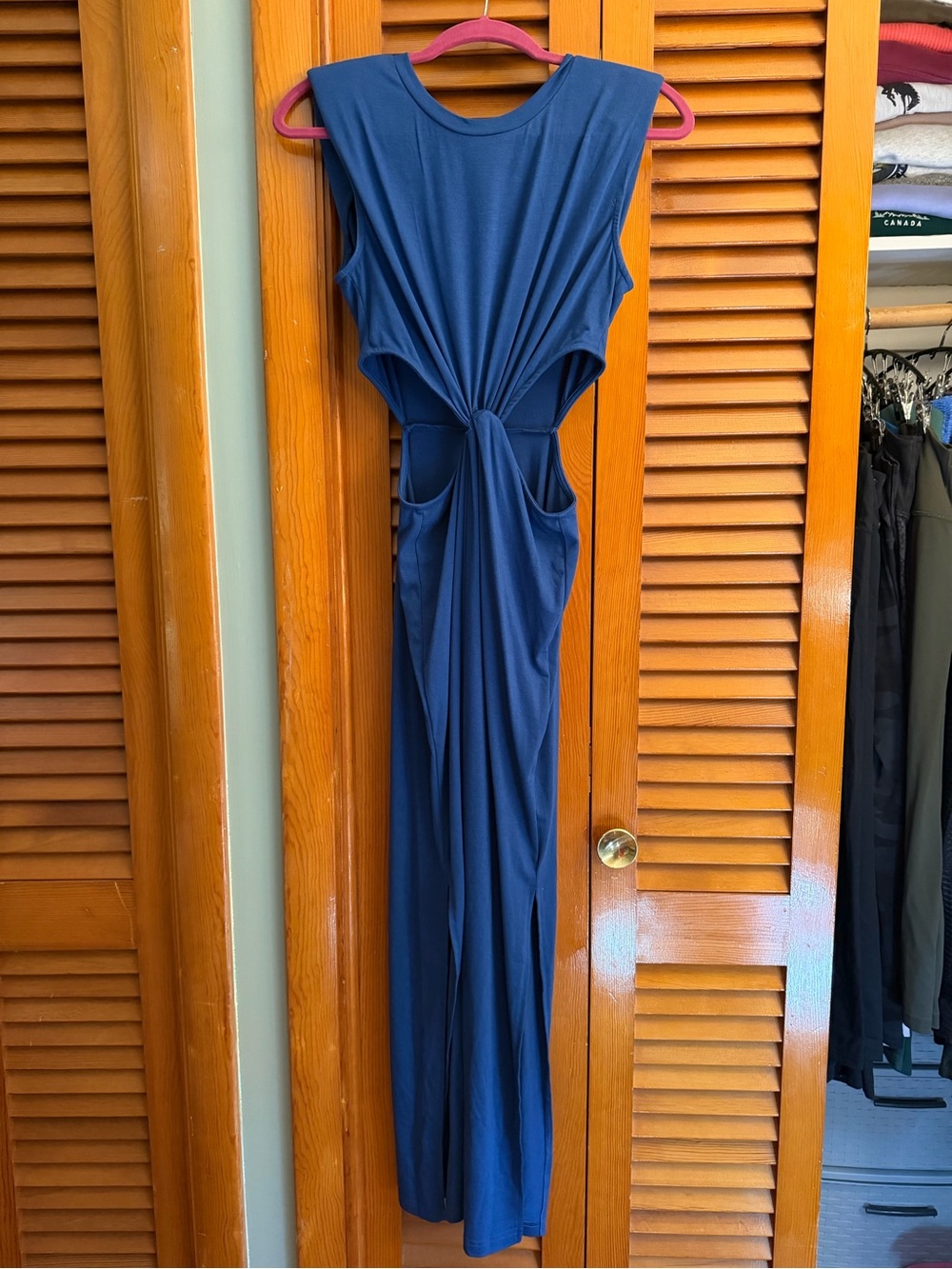 Navy Cutout Maxi Dress with Twist Detail